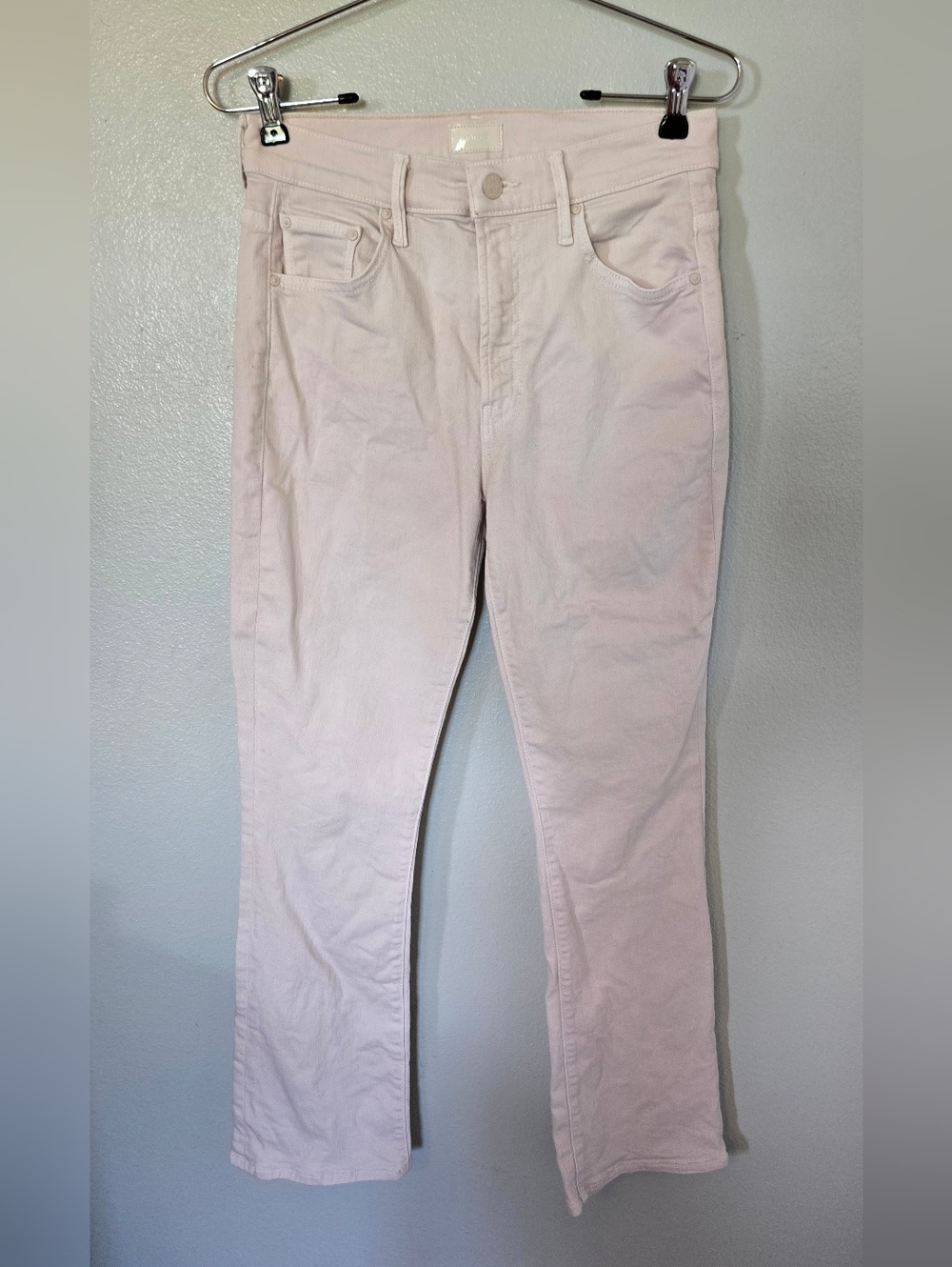 Mother | Off White Straight Leg The Insider Flood Jeans Size 27